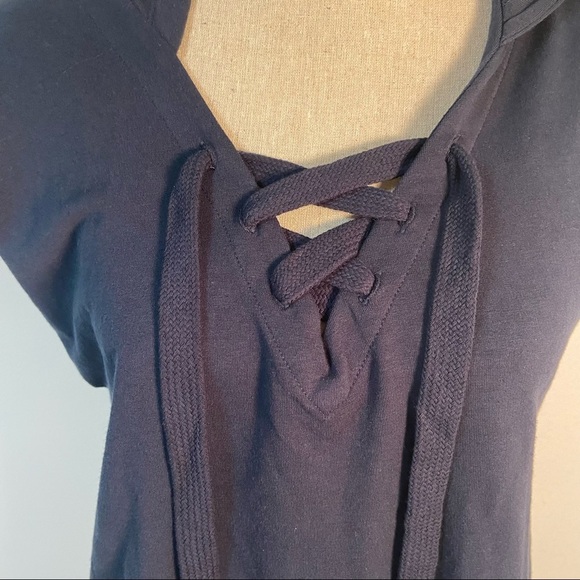 Sundays Women’s Sleeveless Top Hooded Navy Size 2 New - Picture 6 of 10